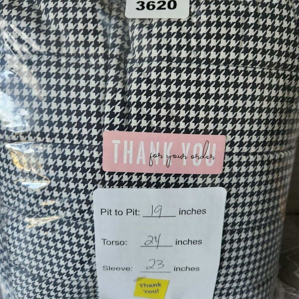 Vince Camuto Puffer Jacket Women Medium Zip Up Houndstooth Print Black White NWT - Picture 15 of 16